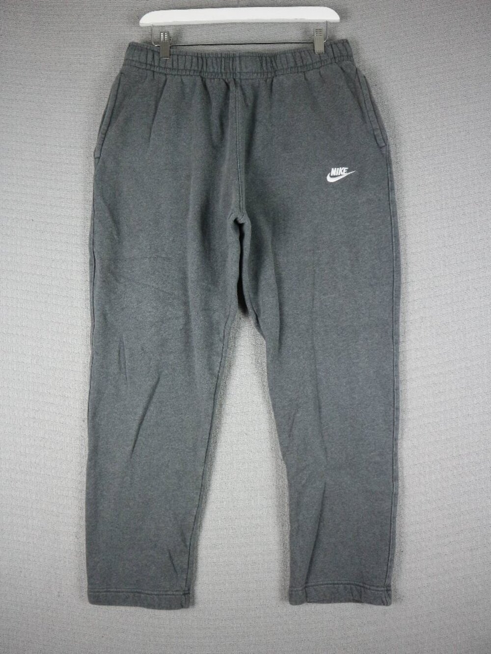 Nike Grey Cotton Straight Cut Track Pants Sweatpants Mens Large